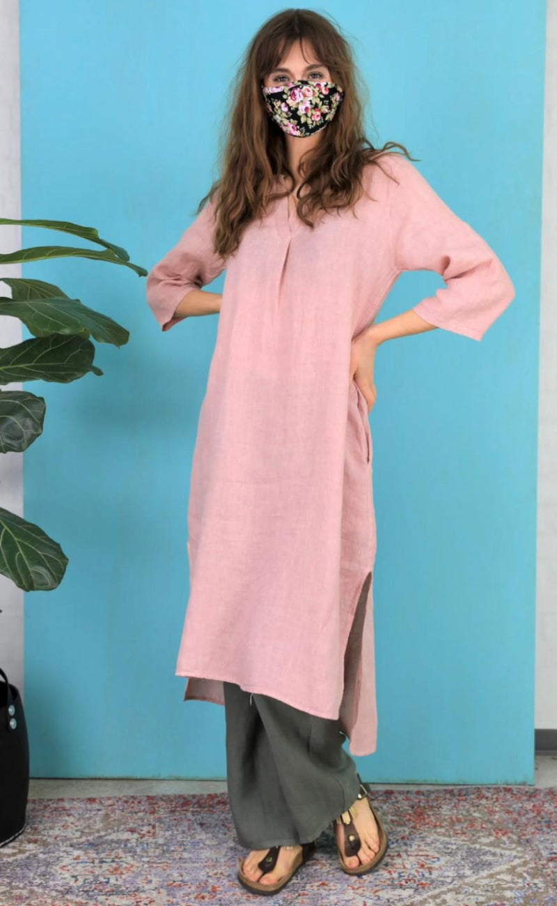 Black Colour Kjole - Siena Kaftan - Rose
