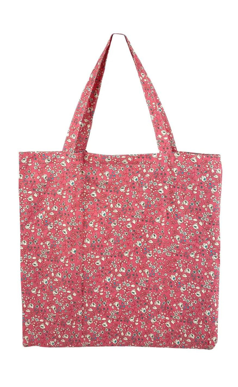 Black Colour Taske / Shopper - Lulu Cotton - Rosebud Red