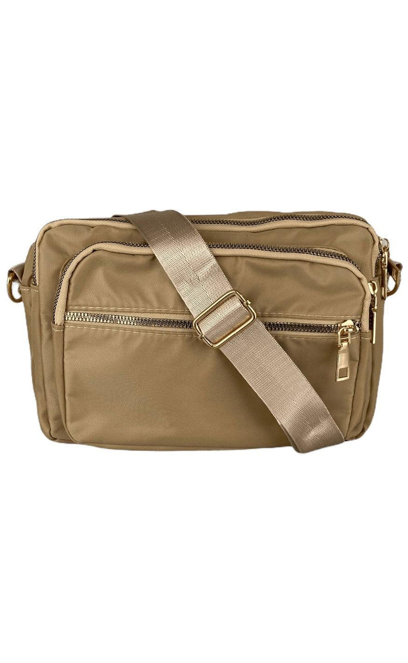Black Colour Taske - Viggy Nylon Medium - Beige