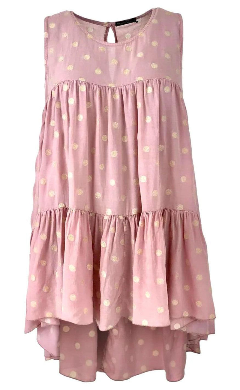Black Colour Top - Kamma - Blush Rose/Gold Dot