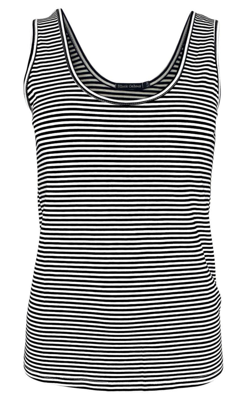 Black Colour Top - Polly Striped - Black