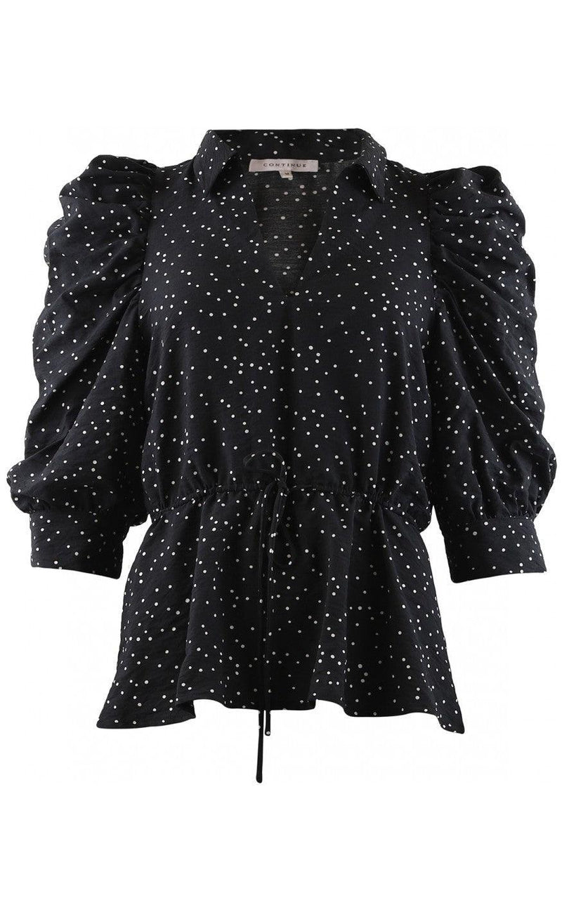 Continue Bluse - Cita Dot - Black