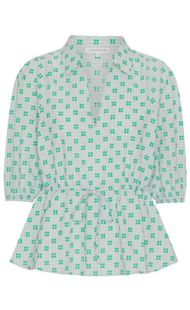 Continue Bluse - Cita - Sand Green flower