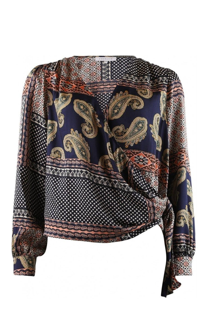 Continue Bluse - Ea - Multi Paisly Print