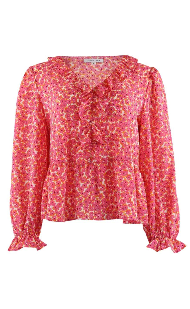 Continue Bluse - Kloe - Pink Flower