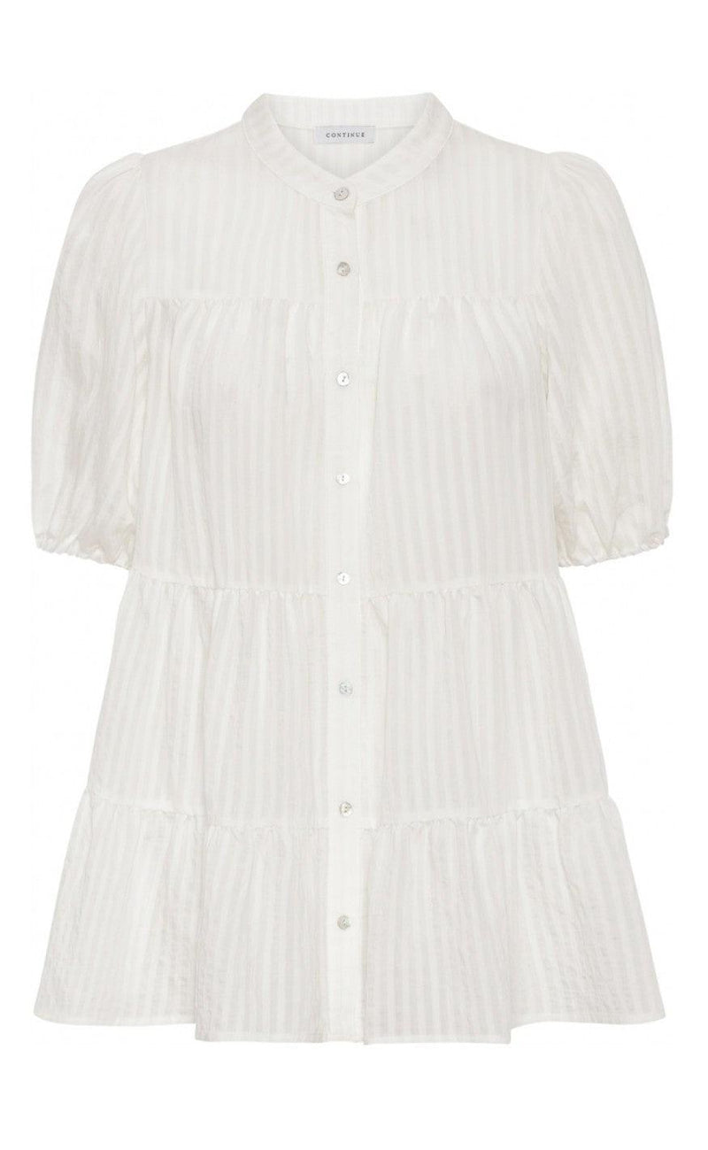 Continue Bluse - Sanna Stripe - White