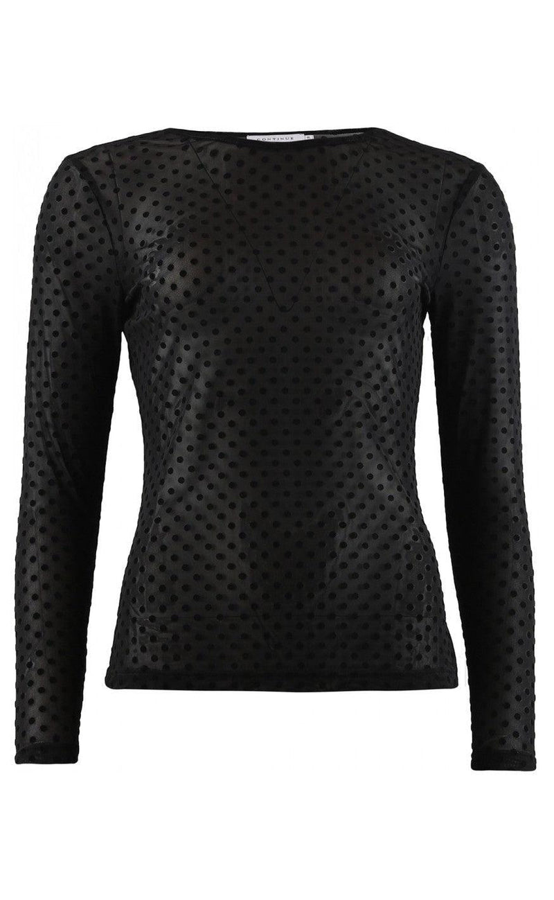 Continue Bluse - Shannie - Black With Dot