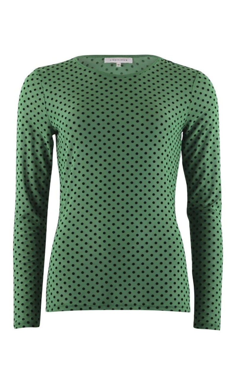 Continue Bluse - Shannie - Green With Dot