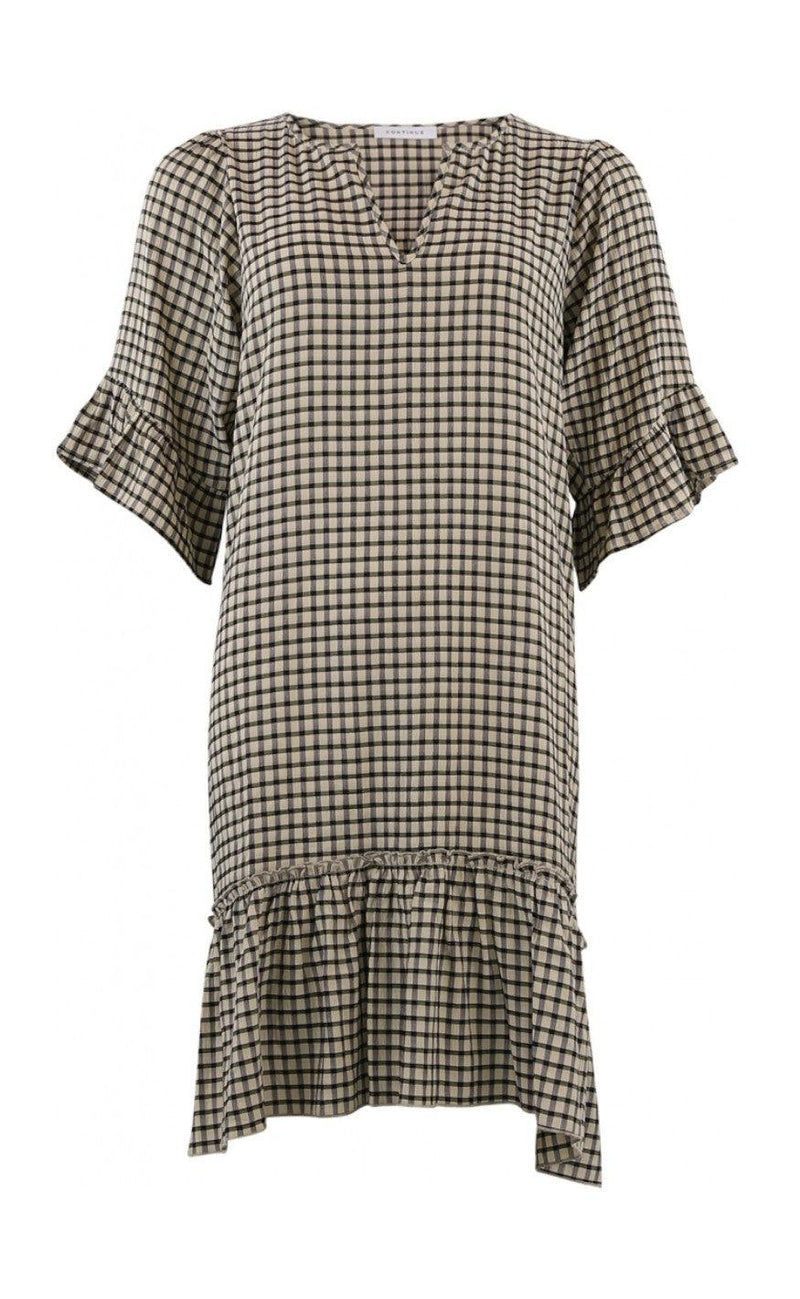 Continue Kjole - Thyra Check - Black/Sand