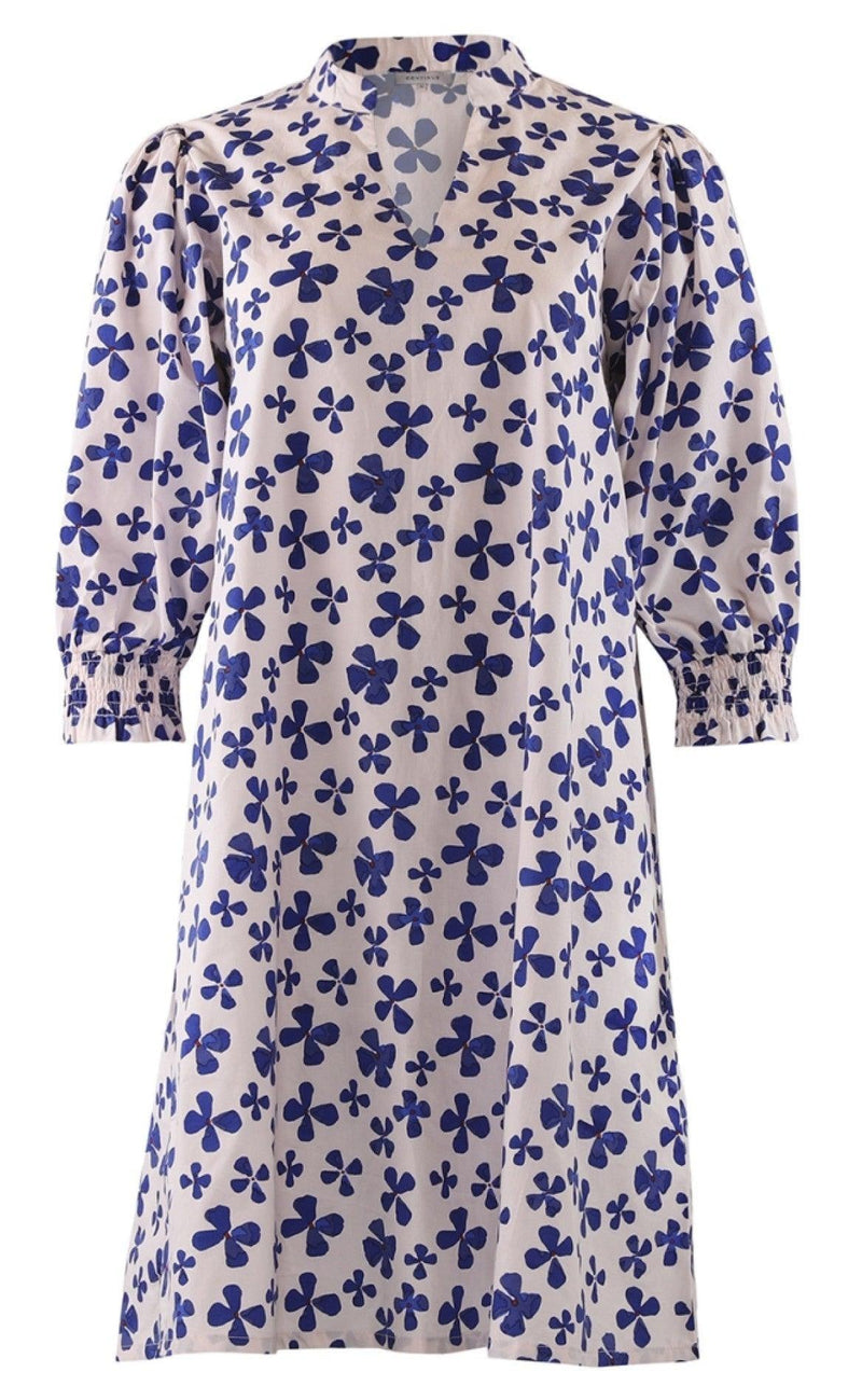 Continue Kjole - Viola - Blue Flower Print