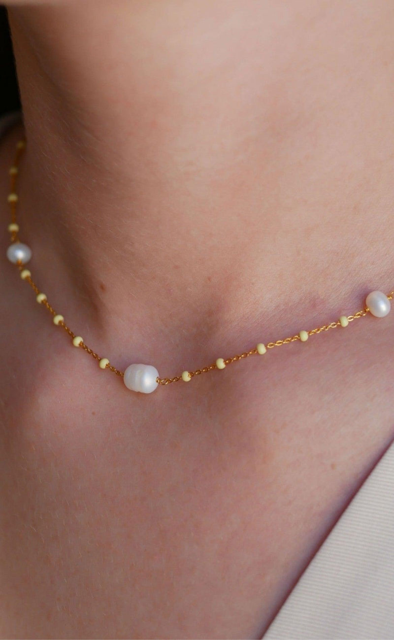 ENAMEL Copenhagen Halskæde - Lola Perlita - Lemone / Pearl