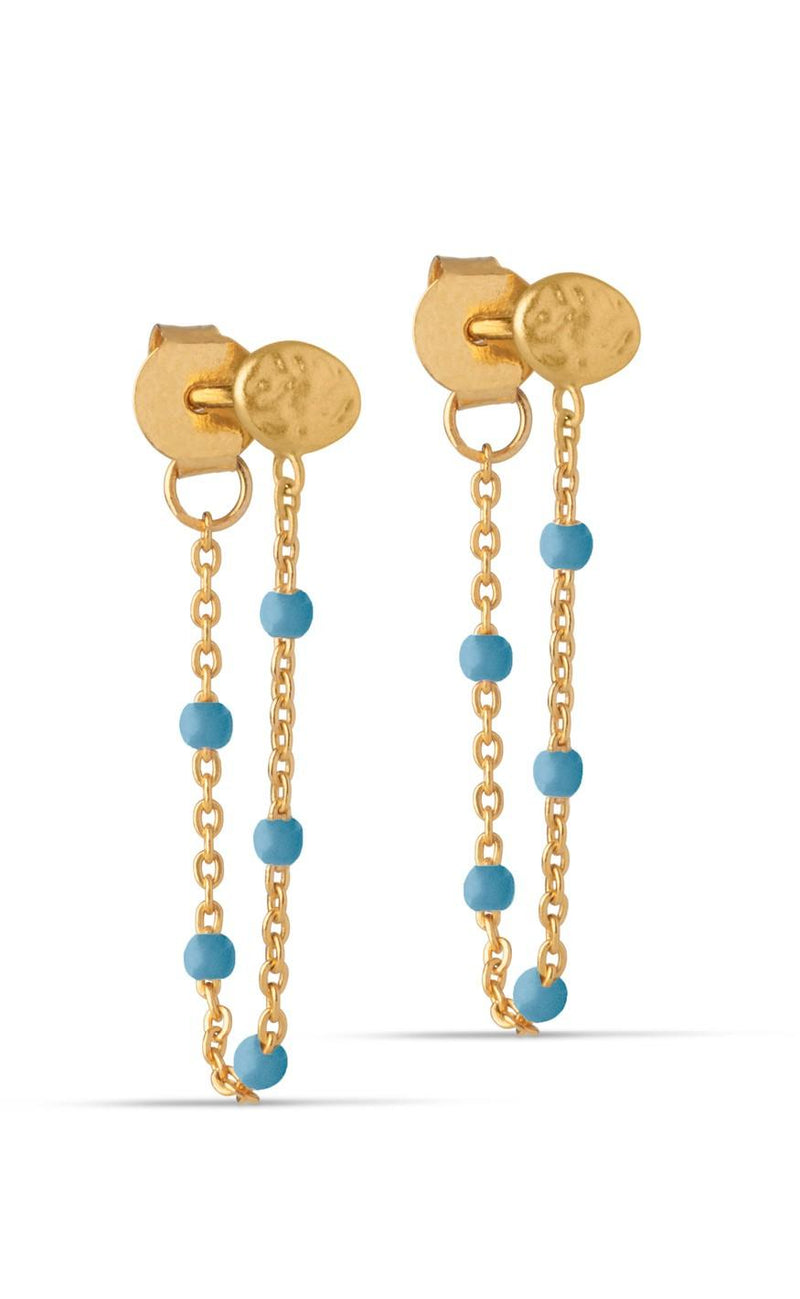 ENAMEL Copenhagen Øreringe - Lola - Guld / Blue