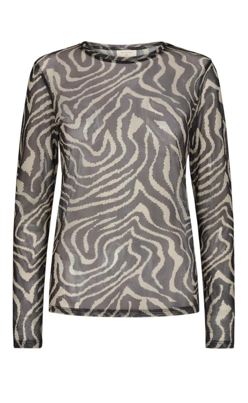 Freequent Bluse - Babara - Silver Mink Black