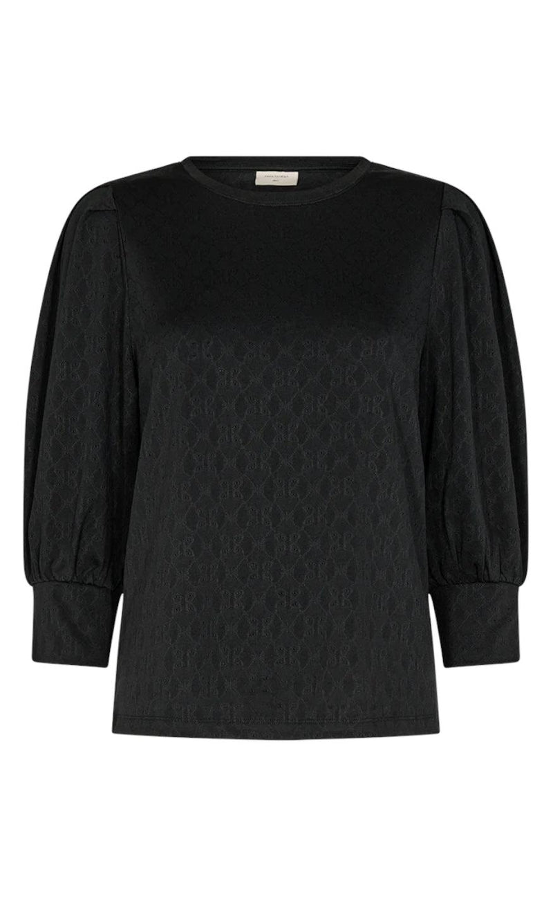Freequent Bluse - Blond - Black