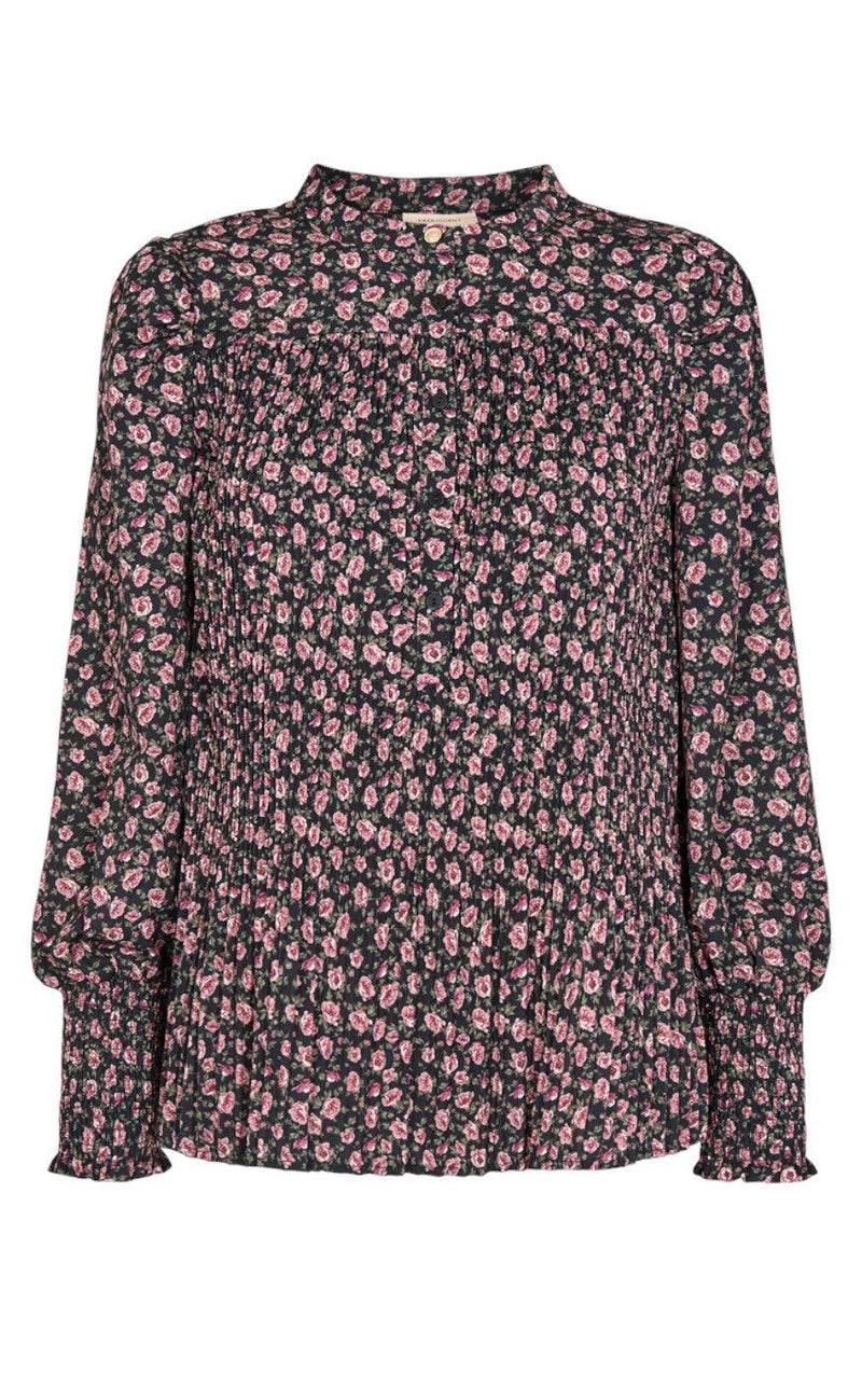Freequent Bluse - Teresa - Black With Fudge
