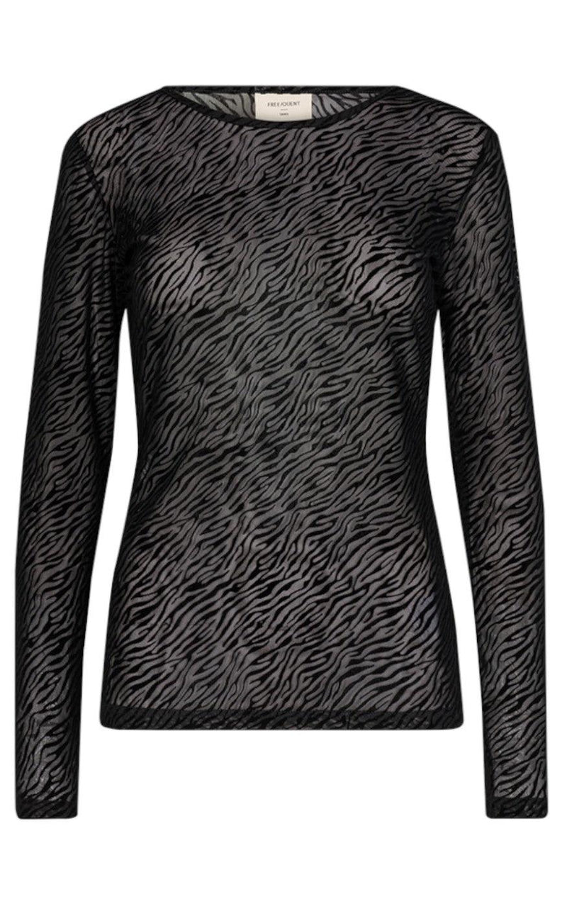 Freequent Bluse - Vally - Black Zebra