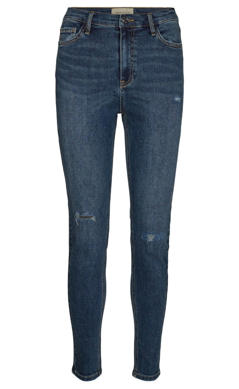Freequent Bukser - Harlow Broken - Medium Blue