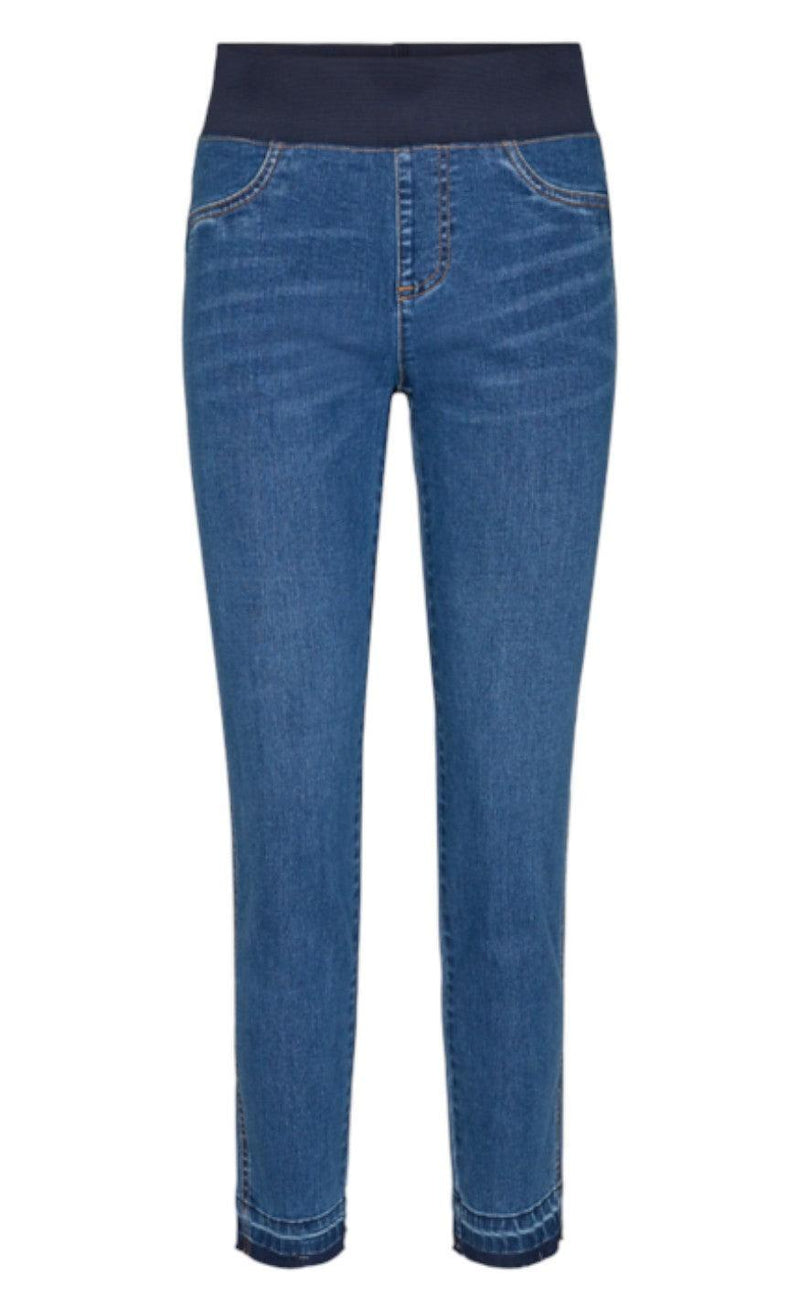 Freequent Bukser - Shantal Ankle Raw - Medium Blue Denim