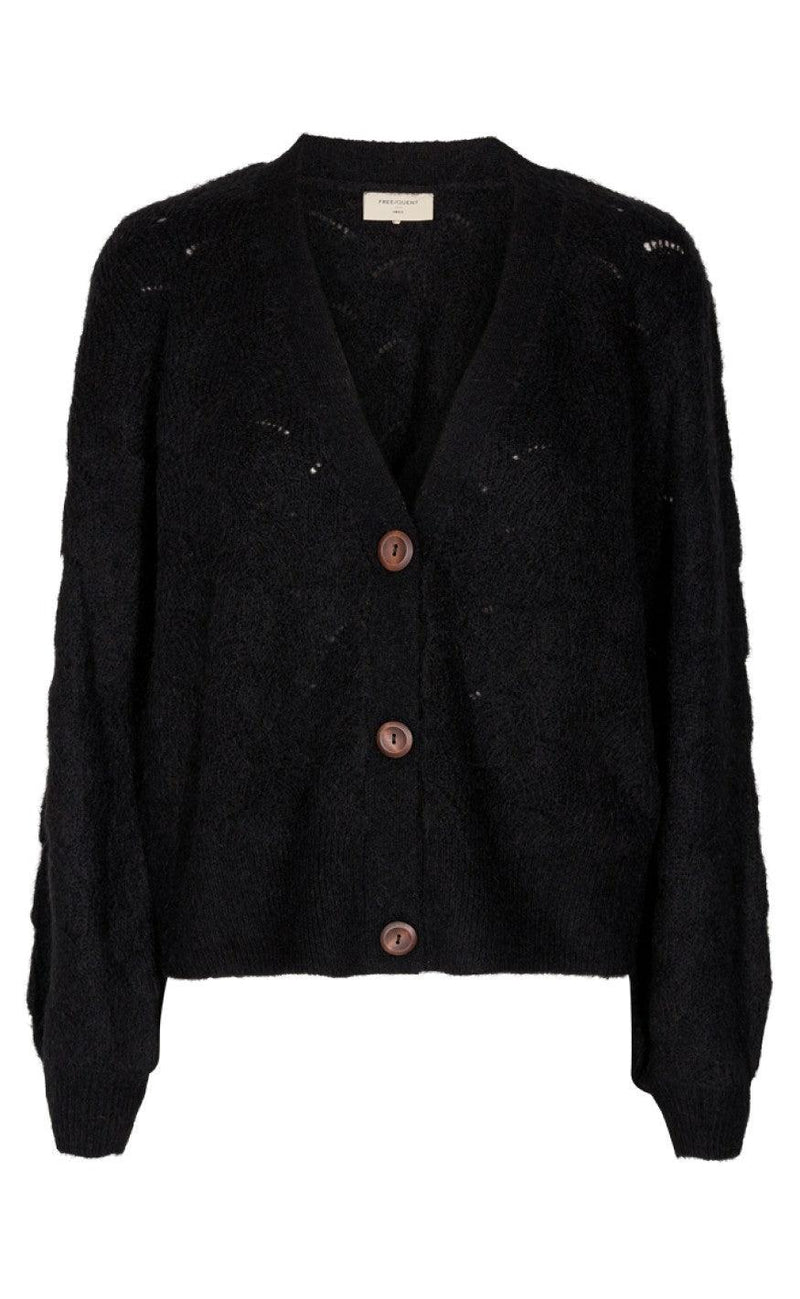 Freequent Cardigan - Hill - Black Solid