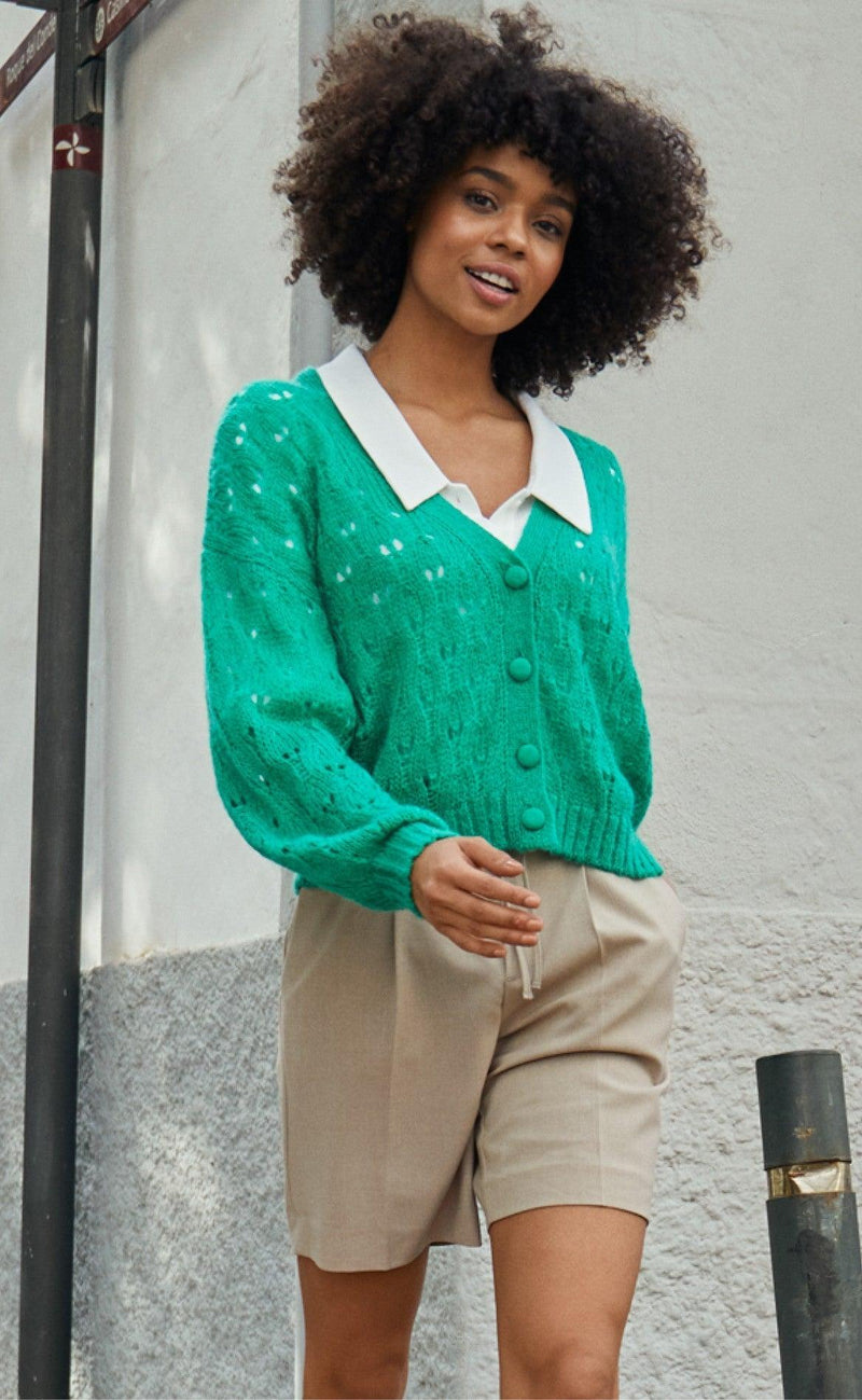 Freequent Cardigan - Janet - Ming Green