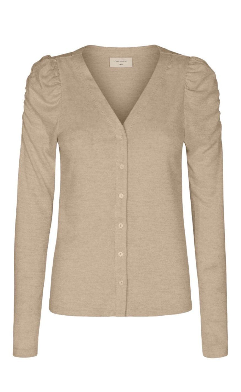 Freequent Cardigan - Livana - Beige Sand Melange