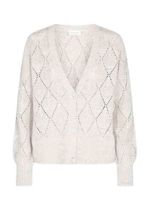 Freequent Cardigan - Tina - Creme/hvid