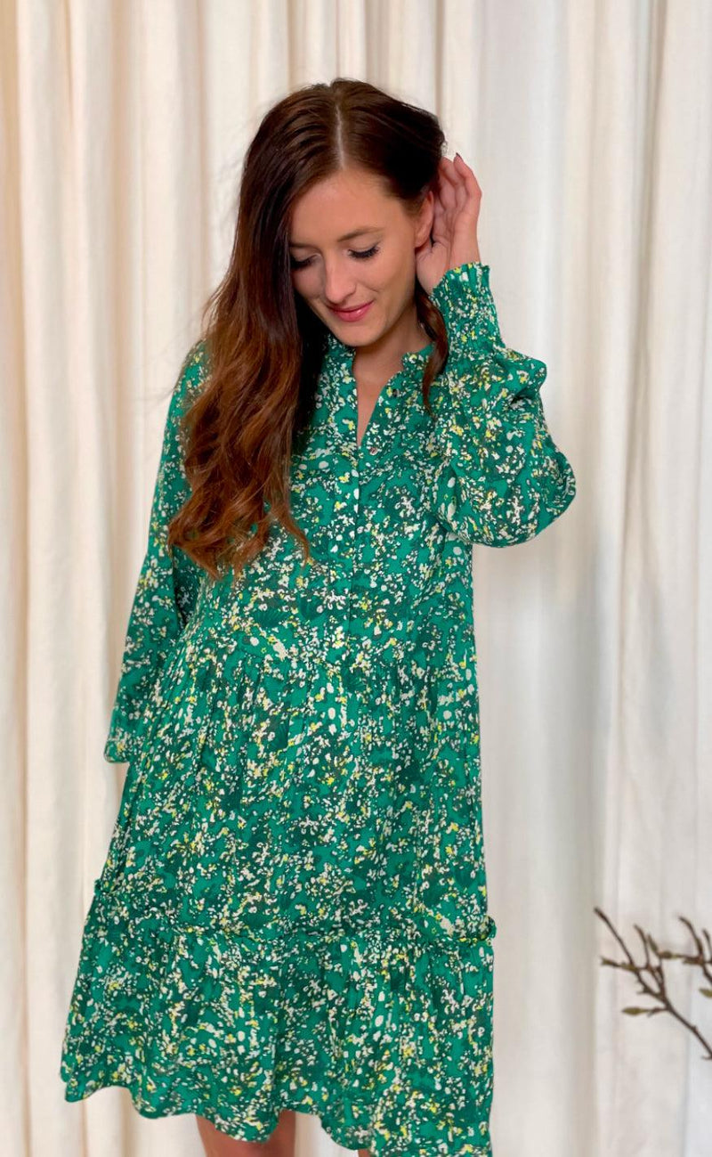 Freequent Kjole - Adney - Pepper Green W. Sharp Green
