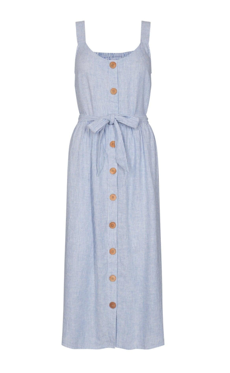 Freequent Kjole - Lavara Stripe - Chambray Blue Mix