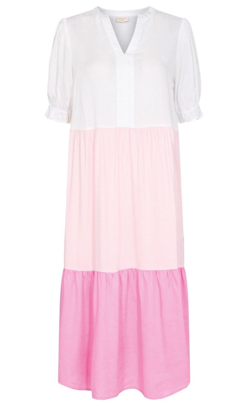 Freequent Kjole - Linen - Begonia Pink Mix