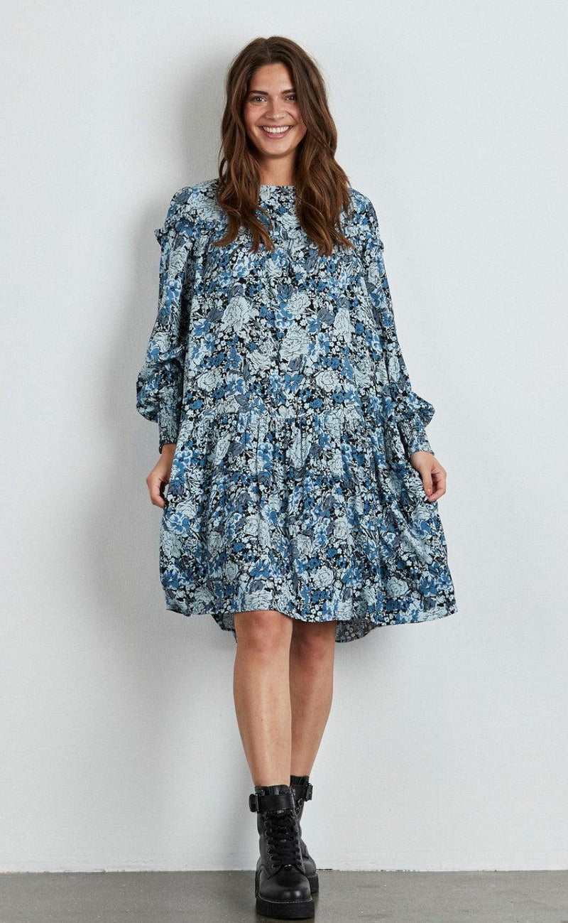 Freequent Kjole - Muna - Chambray Blue Mix