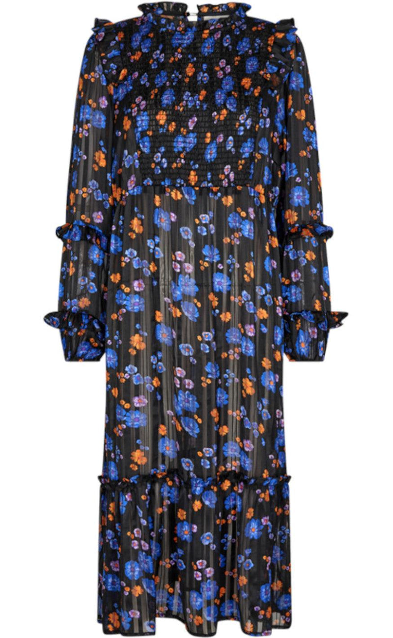 Freequent Kjole - Paulin - Black With Amparo Blue