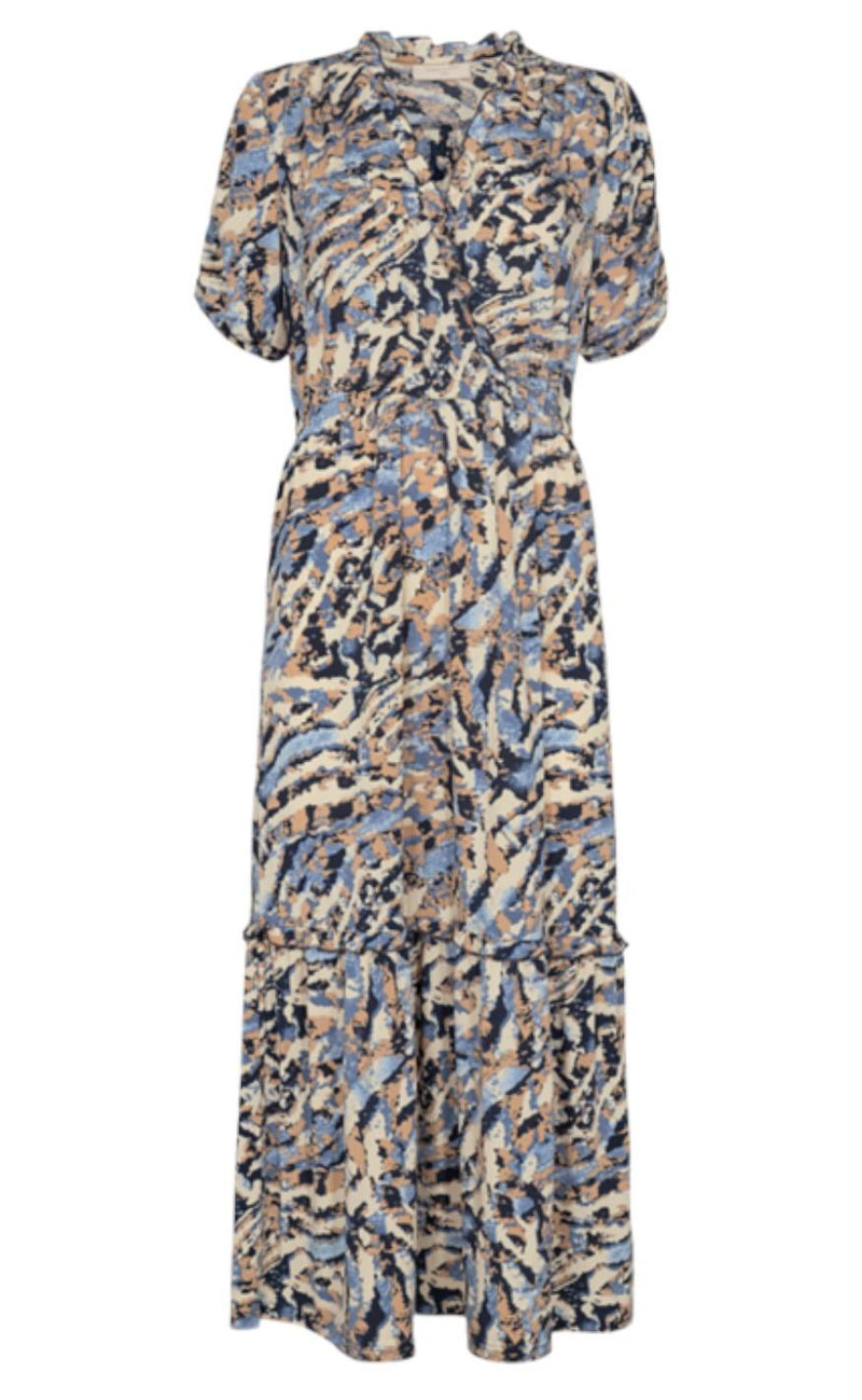 Freequent Kjole - Snakey - Chambray Blue Mix