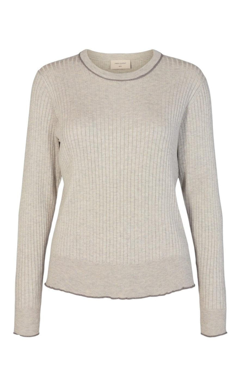 Freequent Pullover - Ani Contrast - Moonstruck Melange