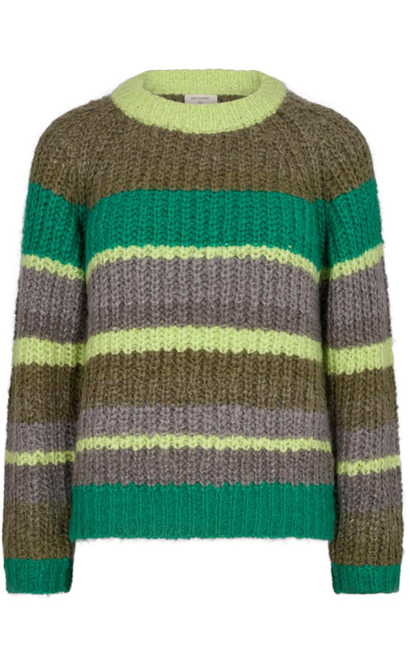 Freequent Pullover - Evy - Pepper Green W. Sharp Green