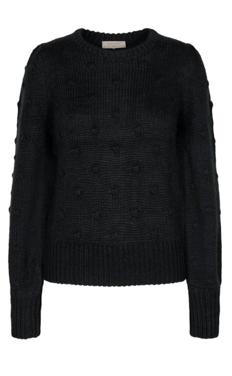 Freequent Pullover - Tea - Black Solid