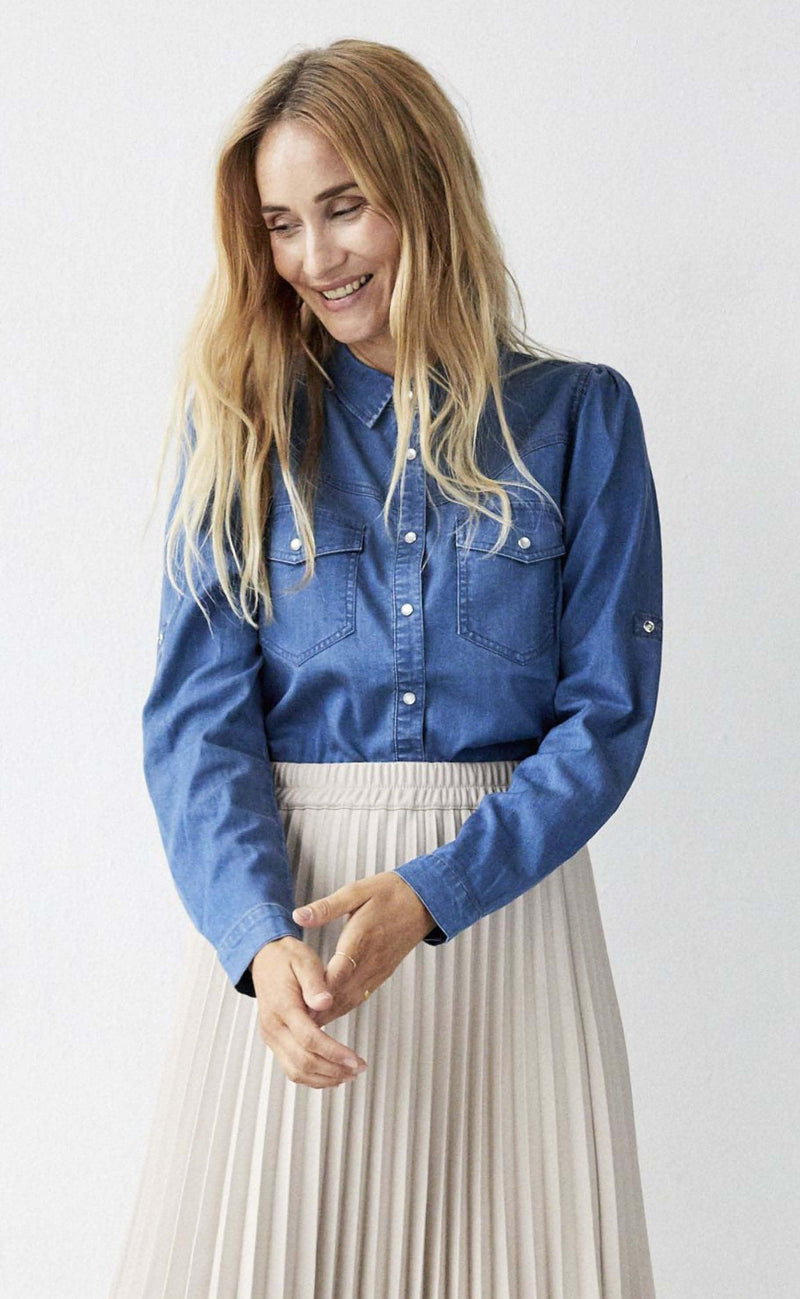 Freequent Skjorte - Fia - Medium blue