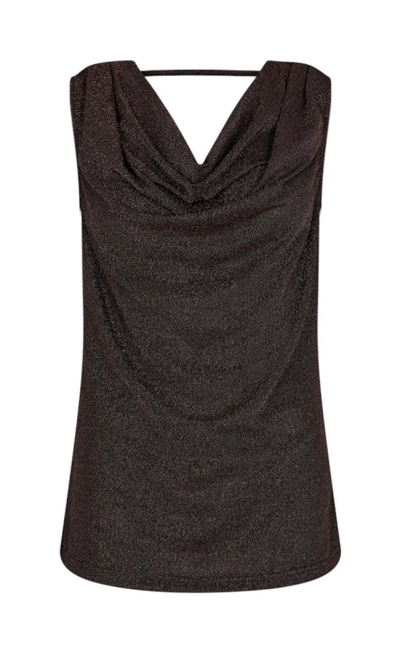 Freequent Top - Glit - Black With Cappuccino