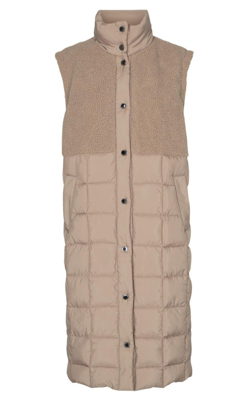 Freequent Vest - Olga Teddy - Silver Mink