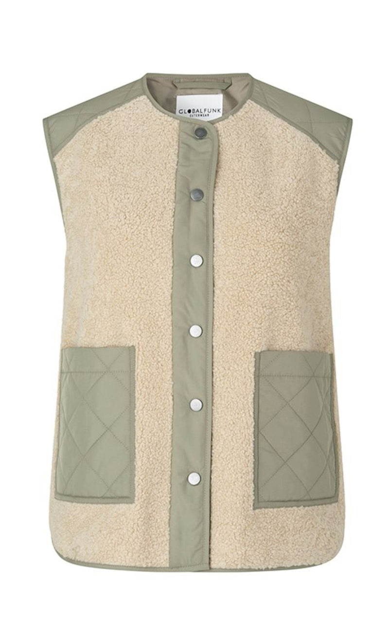 Global Funk Vest - Vinson Teddy - Khaki Sugar Mix