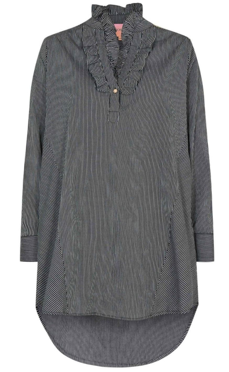 Gossia Kjole - Emeria Tunica - Black/Grey Stripes