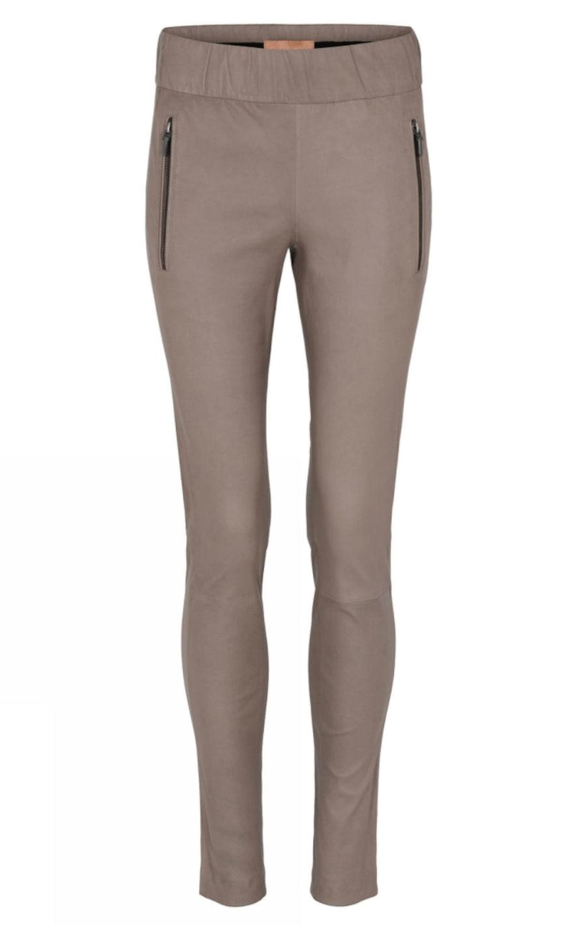 Gustav Bukser - Dara Slim Fit Stretch Leather - Bark