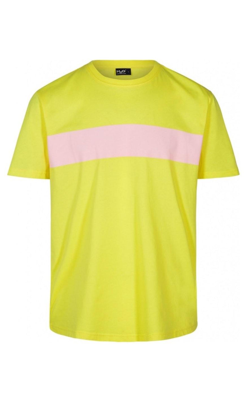 H2O Tee - Type Stripe - Citron/Pink Salt