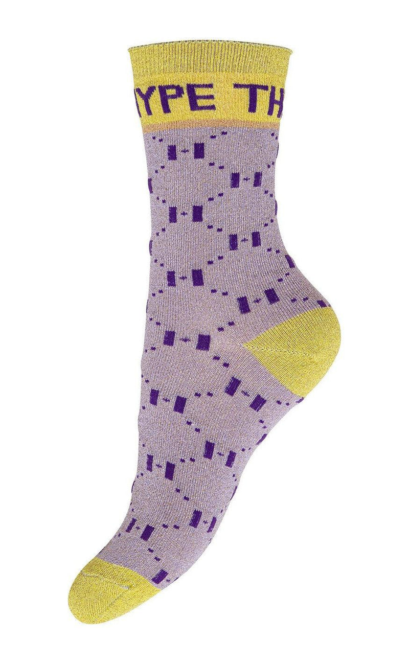 HYPE THE DETAIL GLITTER SOCK PURPLE LIME