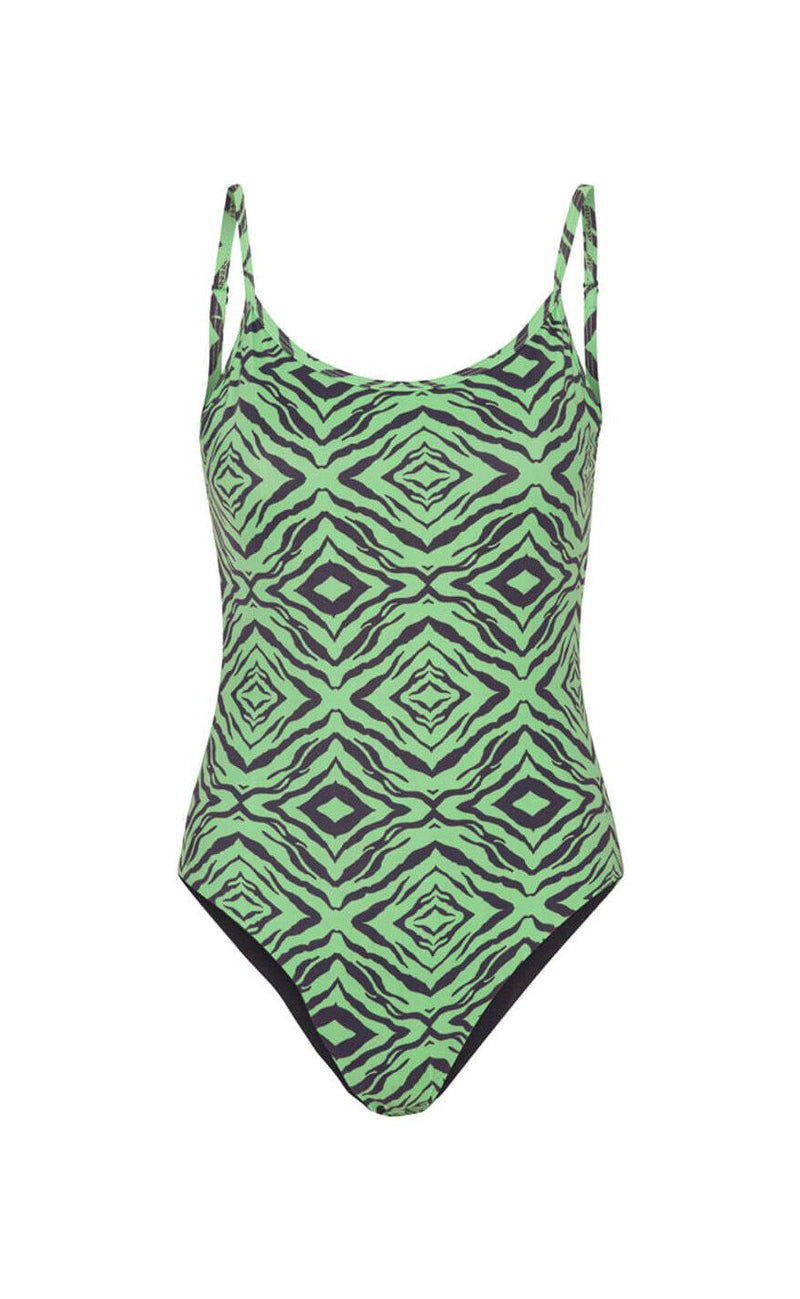 Hunkøn Badedragt - Lilly - Green Tiger Art Print
