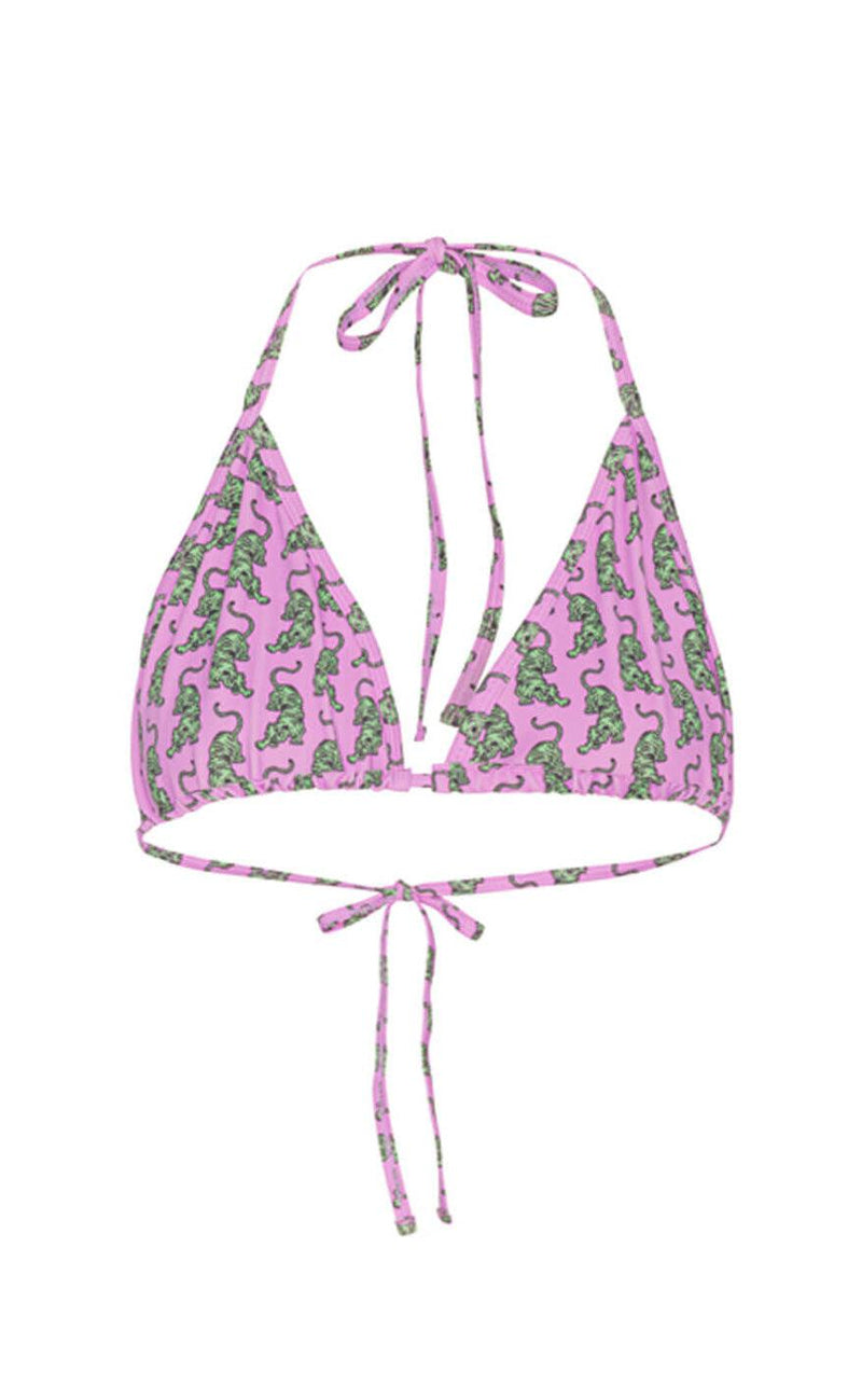 Hunkøn Bikini Top - Wilma - Pink Tiger Art Print