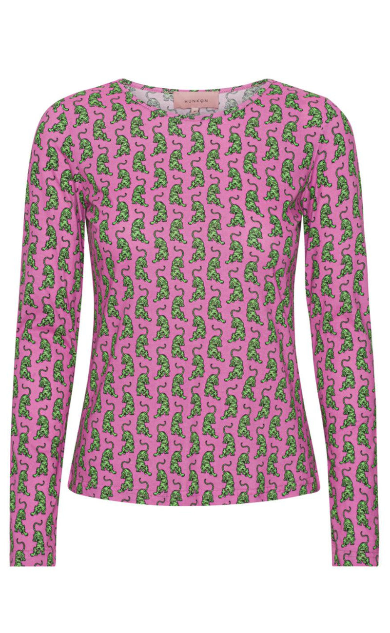Hunkøn Bluse - Sneaking - Pink Tiger Art Print