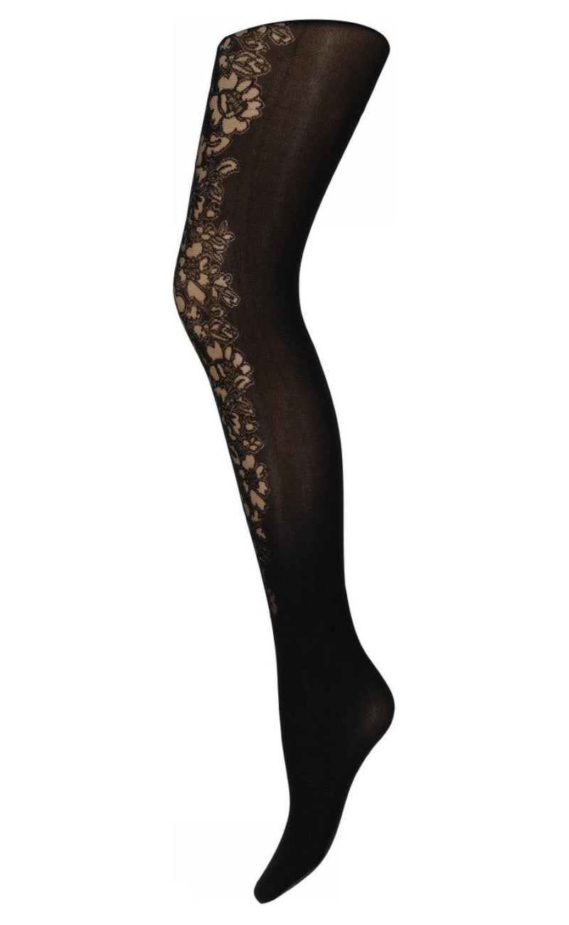 Hype The Detail Strømpebukser - Front Lace - Black