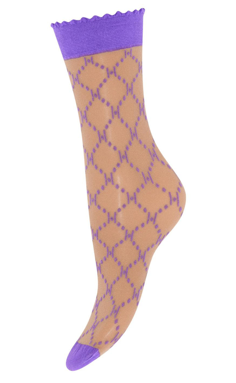 Hype The Detail Strømper - Logo 25d - Nude/Purple