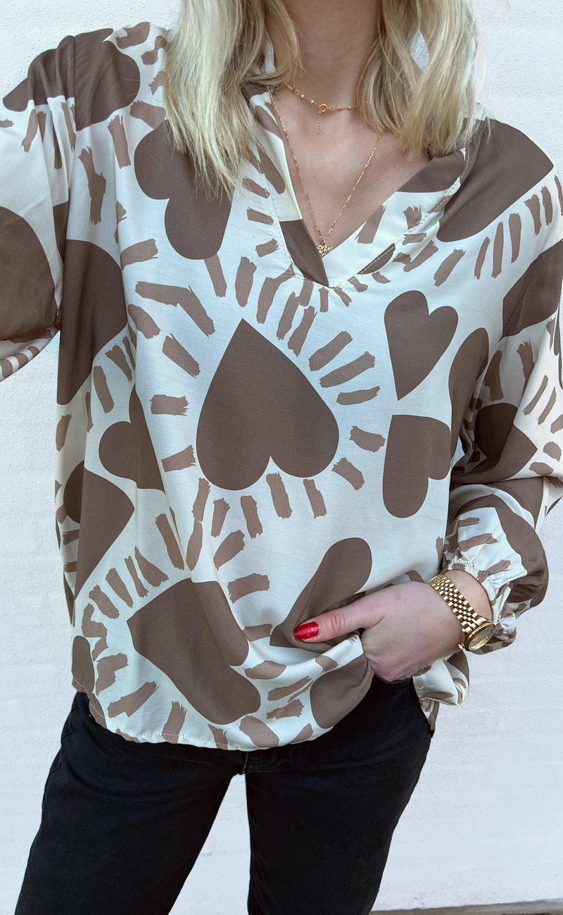 INA Copenhagen Bluse - Vera - Brown Heart