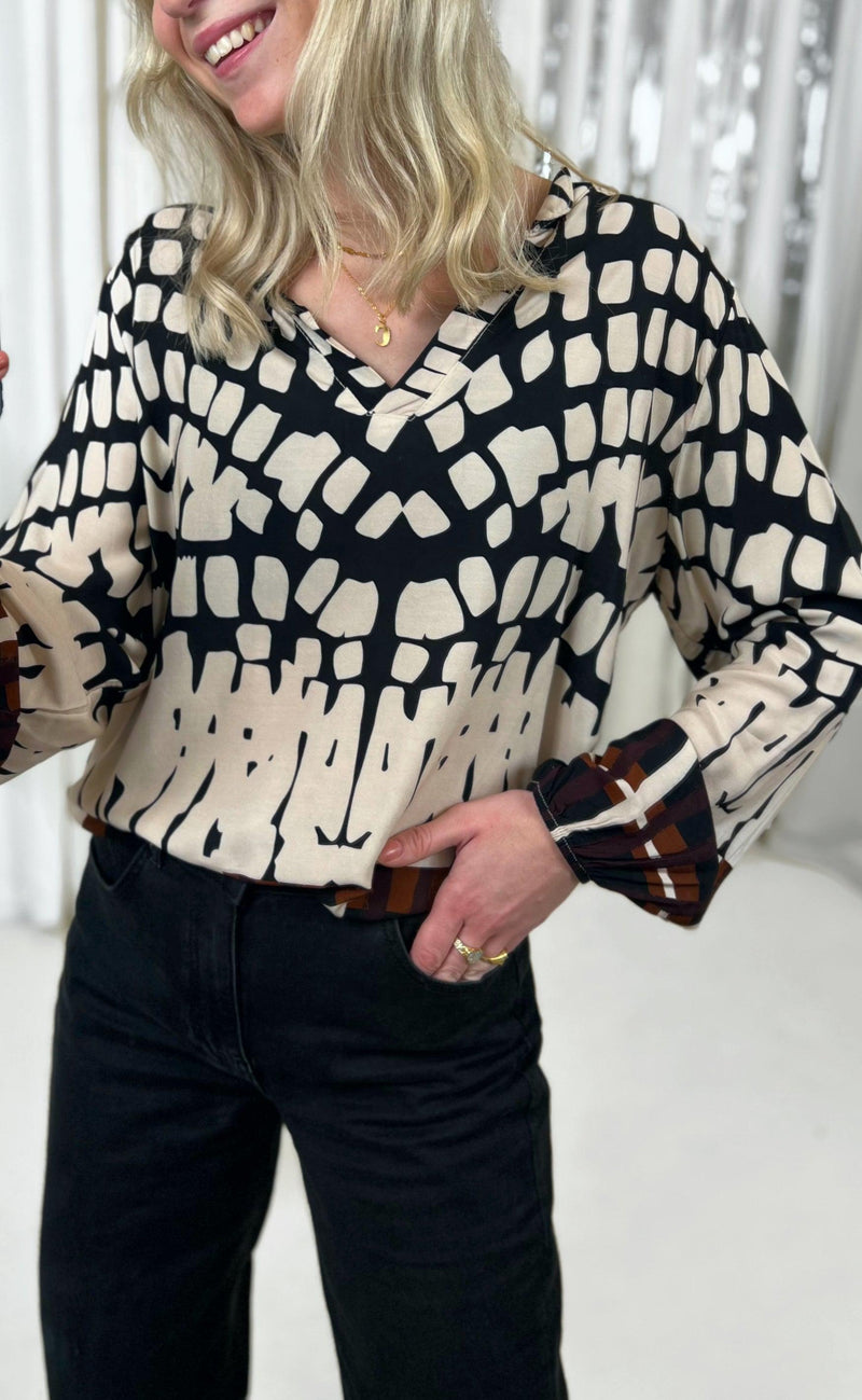 INA Copenhagen Bluse - Vera - Graphic Black
